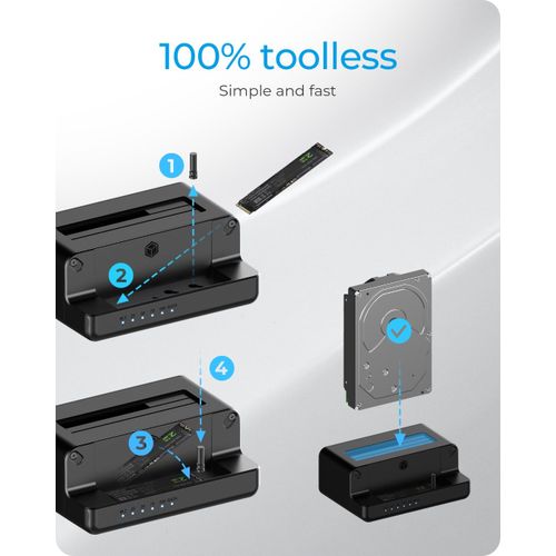 Icybox IB-2914MSCL-C31 docking station and cloning for M.2 NVMe SSD &amp; 2.5''/3.5'' SATA SSD/HDD slika 12