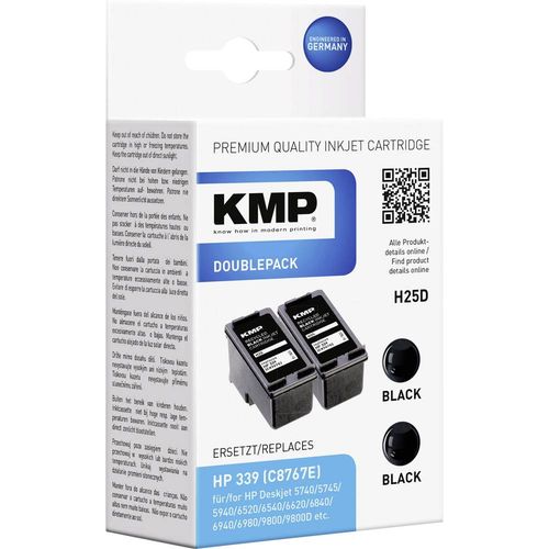 KMP tinta zamijenjen HP 339 kompatibilan 2-dijelno pakiranje crn H25D 1023,4021 slika 1