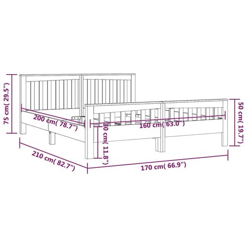 Okvir za krevet od masivne tikovine 160 x 200 cm slika 8