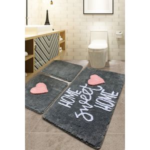 Home Sweet Home - Fume Multicolor Acrylic Bathmat Set (3 Pieces)