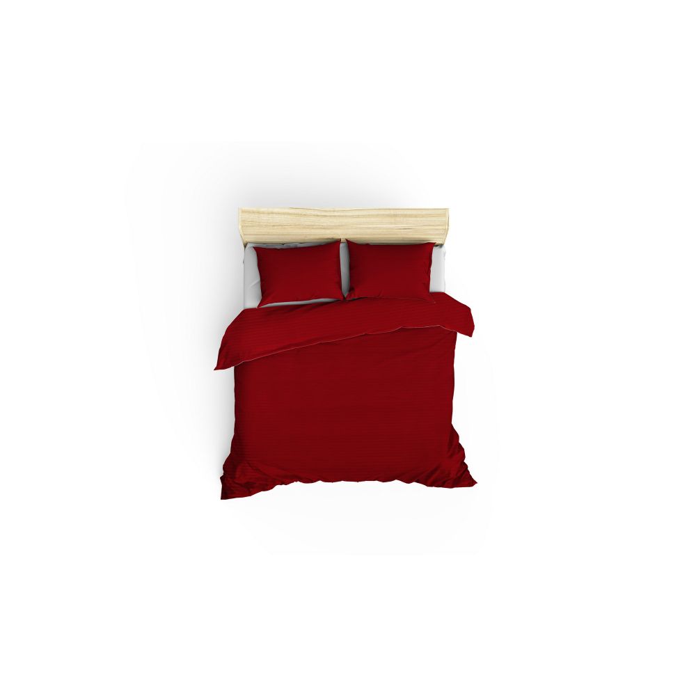 Stripe - Claret Red v2 Set Posteljine od Satena u Bordocrvenoj Boji slika 2