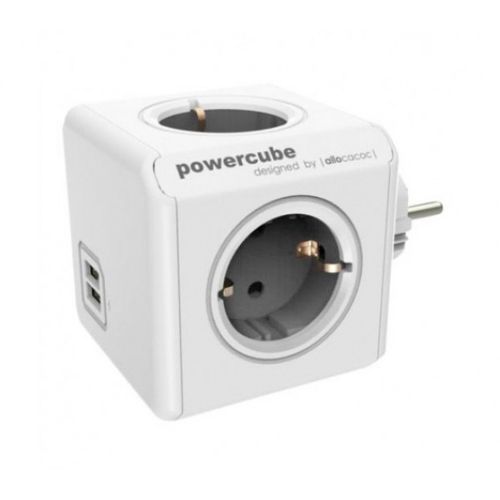 ALLOCACOC PowerCube Original USB 4xŠuko+2USB-5V/2.1A, siva 1202GY/DEOUPC slika 1