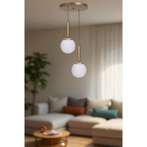 Opviq Luster 874, Bijela, Zlatna