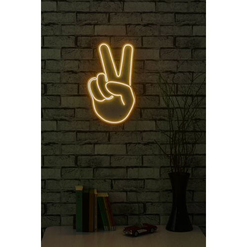 Wallity Ukrasna plastična LED rasvjeta, Victory Sign - Yellow slika 3