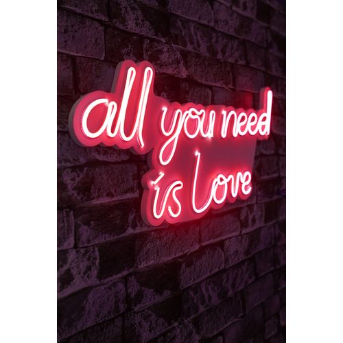 Wallity All You Need is Love - Crvena Dekorativna Plastična LED Rasveta slika 1