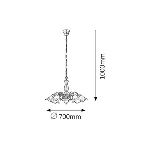 Rabalux Rustic3 luster E14 5x40W bronza Klasična rasveta slika 2