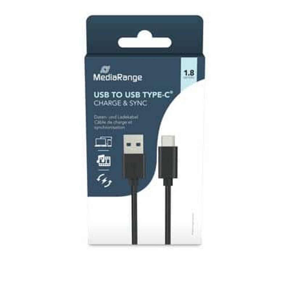 MediaRange kabel USB-A na USB-C za punjenje i sinkronizaciju, USB 3.2 Gen 1x1 na USB Type-C®, 1.8m, MRCS182 slika 1