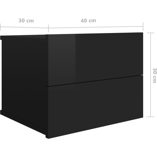 Noćni ormarić sjajni crni 40 x 30 x 30 cm od konstruiranog drva slika 34