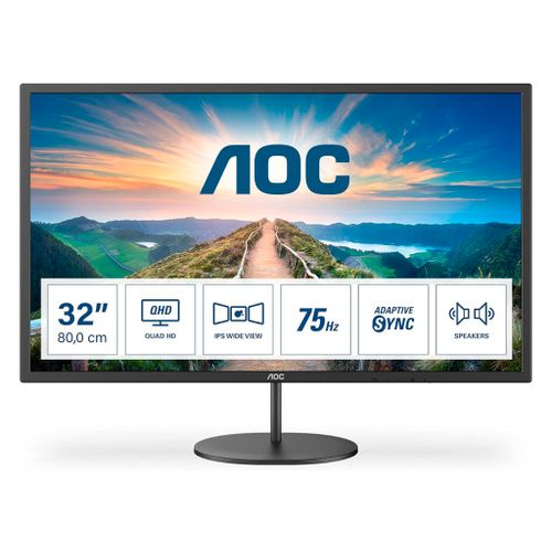 AOC Q32V4 Monitor 31,5"/IPS/2560x1440/75Hz/4ms GtG/HDMI,DP/zvučnici/VESA/crna slika 1