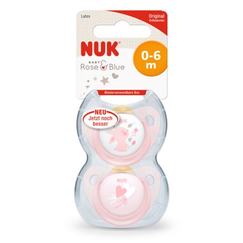 NUK duda varalica - silikon baby rose 0-6m 2/1 10730050 slika 1