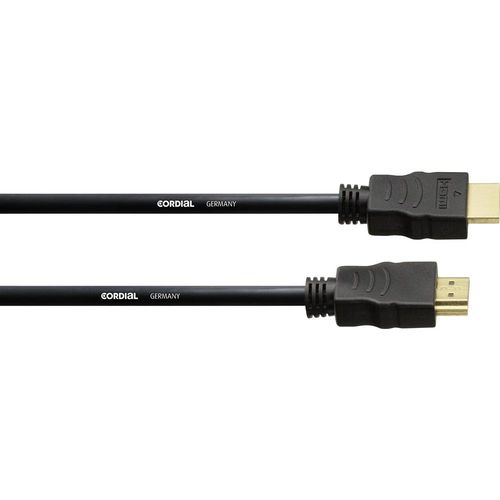 Cordial HDMI priključni kabel HDMI A utikač, HDMI A utikač 5.00 m crna CHDMI 5 pozlaćeni kontakti HDMI kabel slika 1