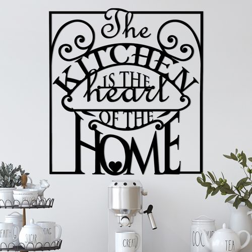 Wallity Metalna zidna dekoracija, The Kitchen Is The Heart Of The Home slika 1