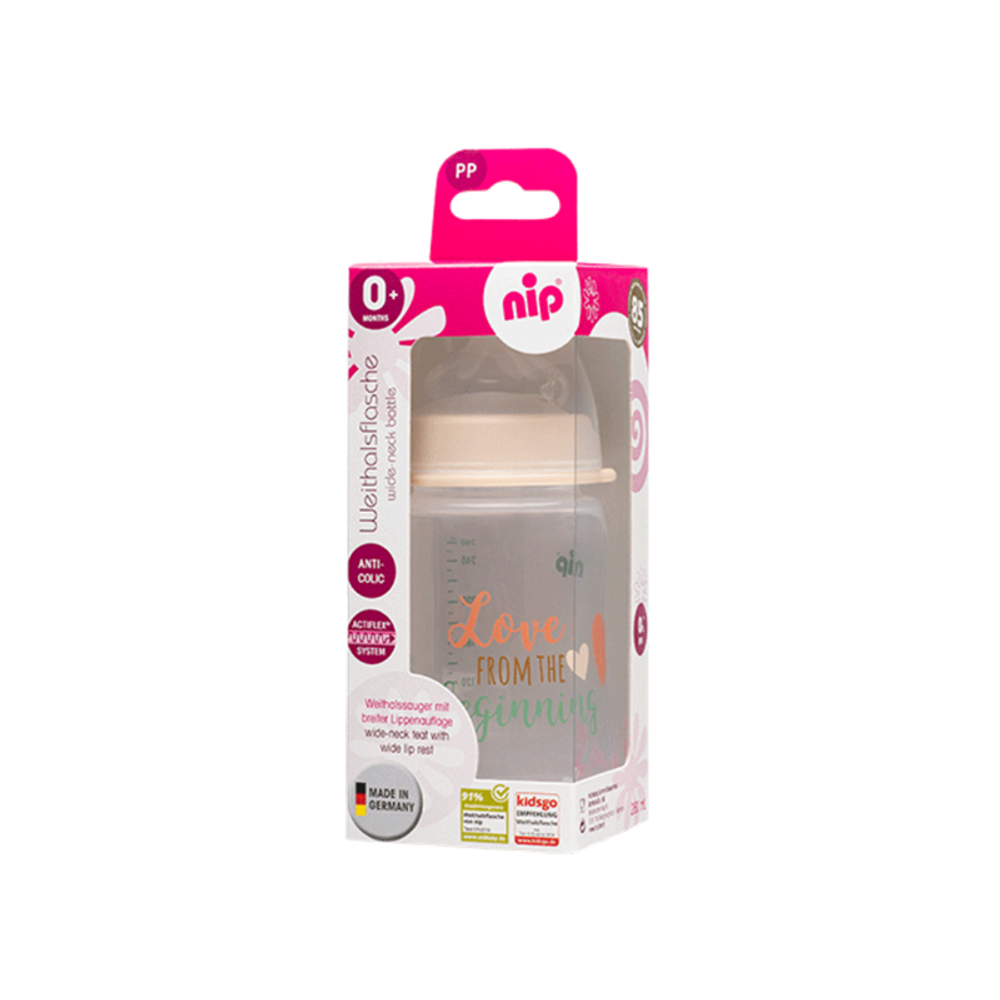 nip® Plastična flašica širokog grla sa silikonskom dudom 260ml 0m+ slika 6