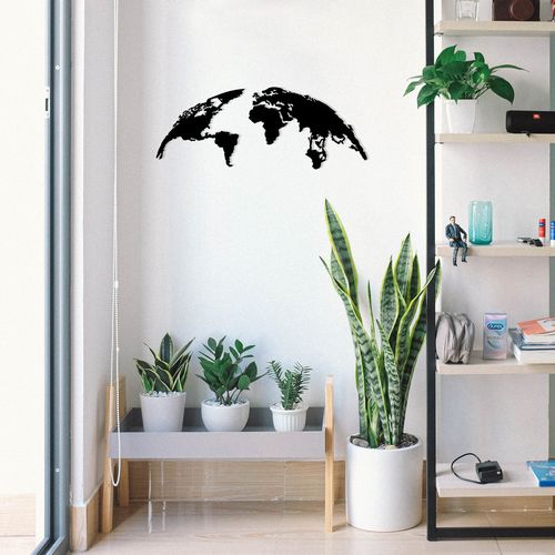 World Map Small Metal Decor Black Decorative Metal Wall Accessory slika 2