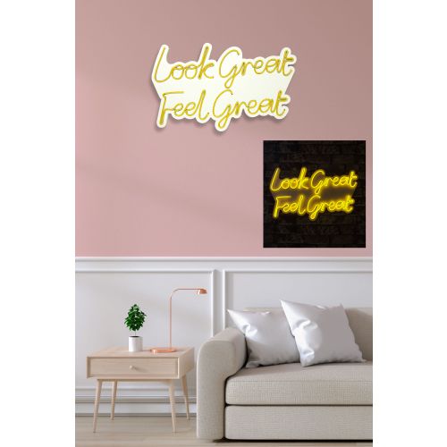 Wallity Ukrasna plastična LED rasvjeta, Look Great Feel Great - Yellow slika 3