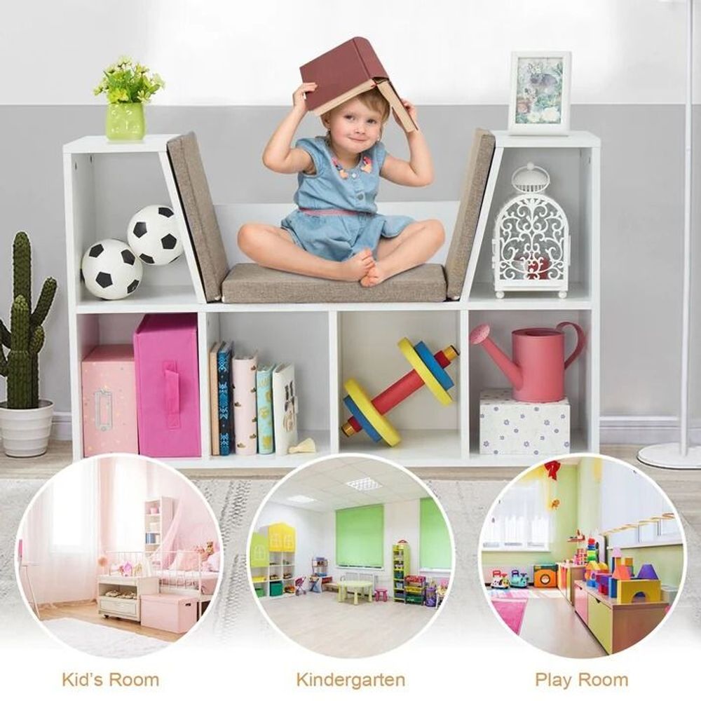 Kinder Home Dječija polica sa klupom, Bijela slika 11