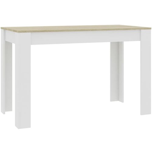 Blagovaonski stol bijeli i boja hrasta 120 x 60 x 76 cm iverica slika 14