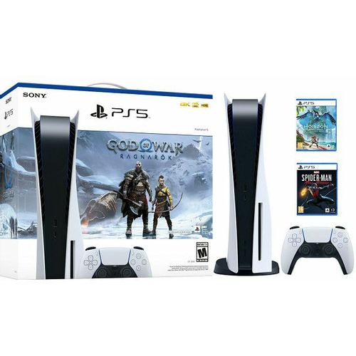 PlayStation 5 C chassis + God of War: Ragnarok VCH PS5 + Horizon - Forbidden West PS5 + Marvel's Spider-Man: Miles Morales PS5 (DISC VERSION) slika 1