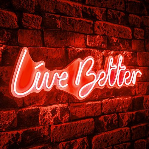 Wallity Zidna LED dekoracija, Live Better - Red slika 2