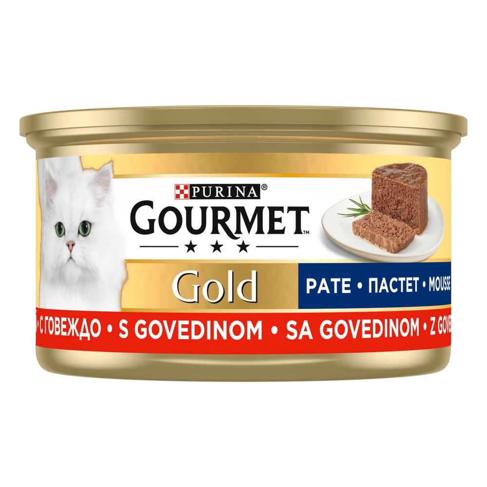 GOURMET GOLD Hrana za mačke, mousse Govedina, 85g slika 2
