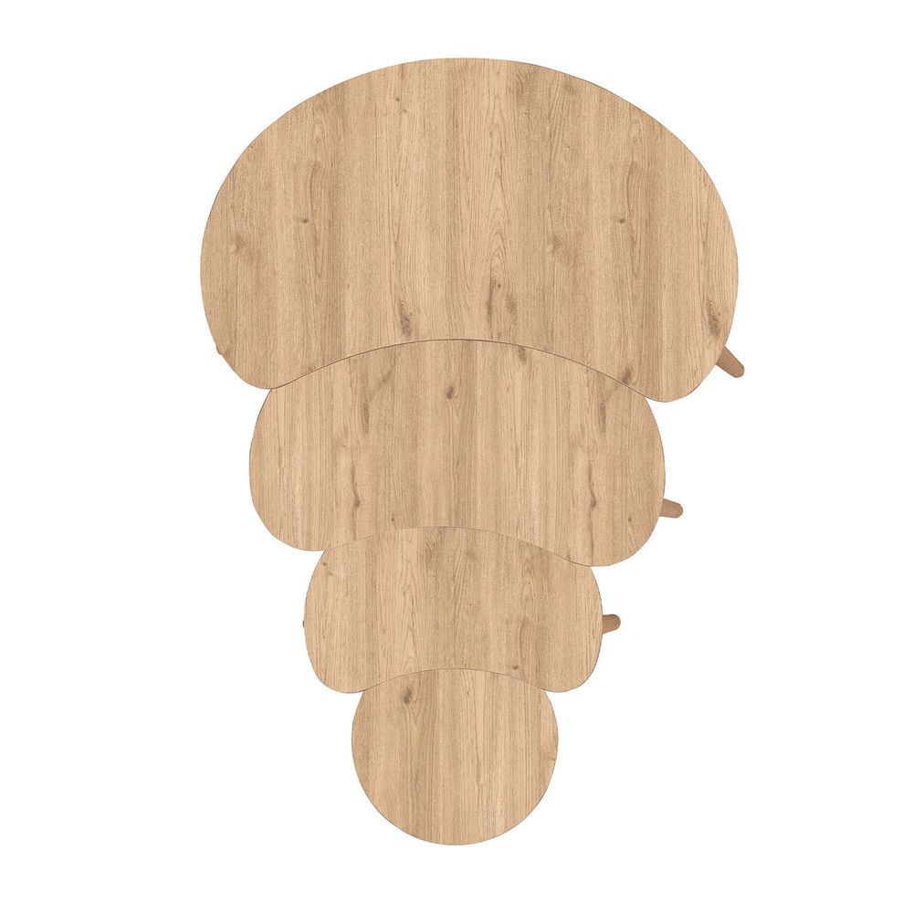 Nesting Table Moon - Set od 4 komada u boji hrasta slika 7