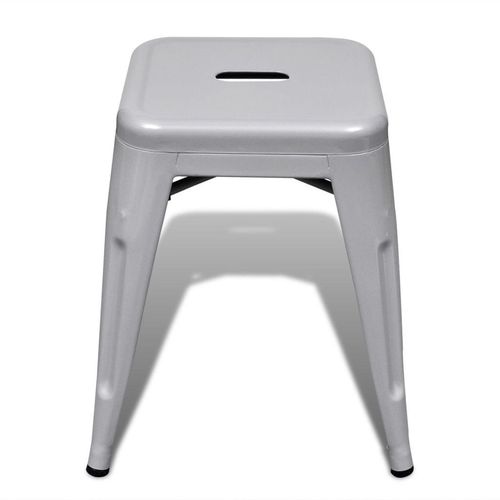 Složivi stolci 2 kom sivi metalni slika 4