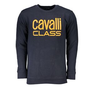 CAVALLI CLASS MEN'S BLUE ZIPLESS SWEATSHIRT