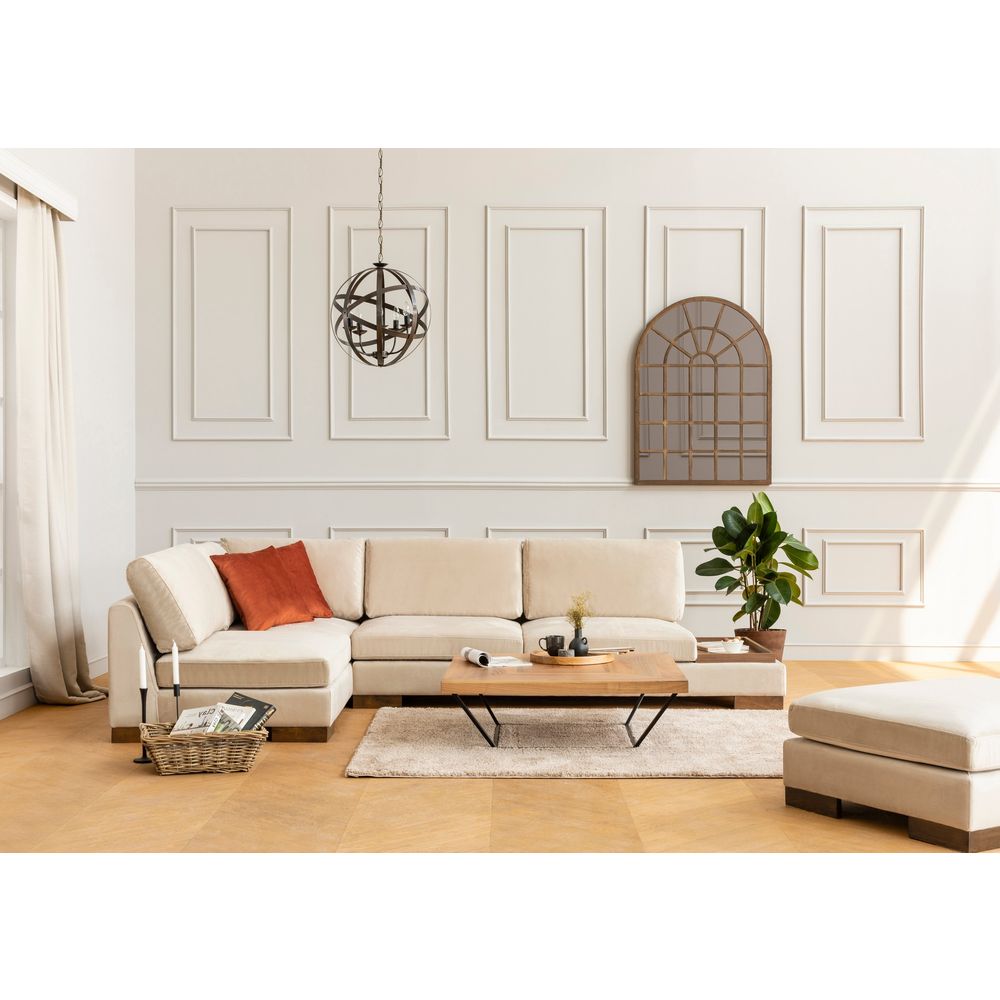 Ugaona Sofa 'Tulip Corner Left' u Bež Boji bez Pufa slika 2