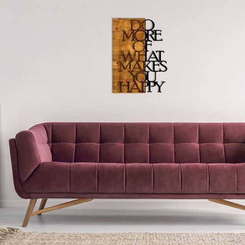 Wallity Do More Of What Makes You Happy Walnut
Black Decorative Wooden Wall Accessory slika 5