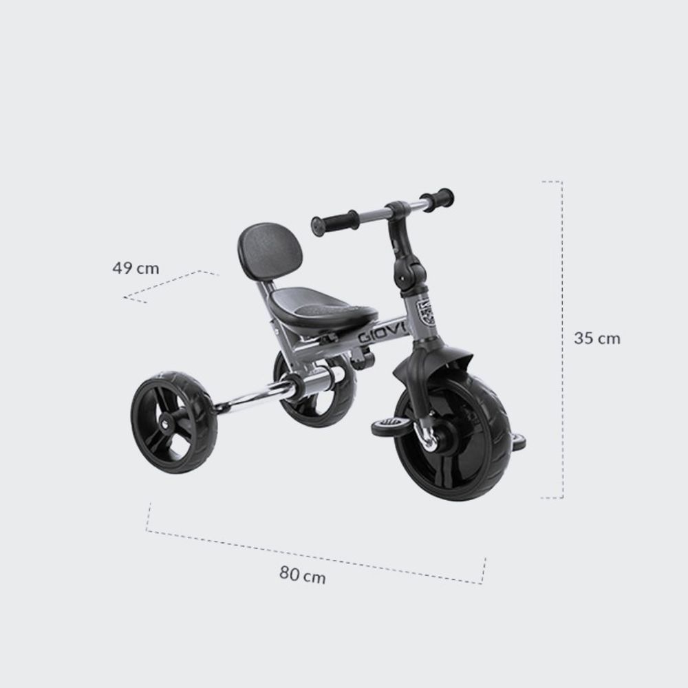 Kikka Boo Sklopivi tricikl Giovi 3U1, Black slika 4