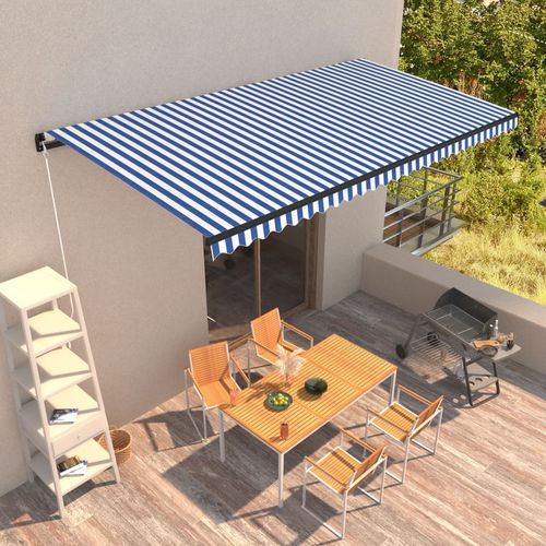 Tenda na ručno uvlačenje 600 x 300 cm plavo-bijela slika 48