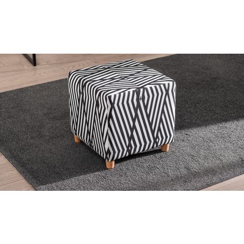 Atelier Del Sofa Tabure, Bijela Crno, Daisy - White, Black slika 1