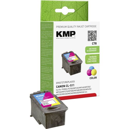 KMP tinta zamijenjen Canon CL-511 kompatibilan  cijan, purpurno crven, žut C78 1512,4030 slika 2