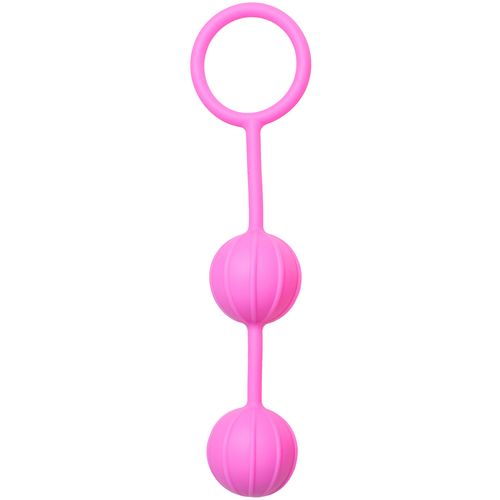 Vaginalne kuglice Easytoys Geisha Balls - vertikalno rebraste, ružičaste slika 2