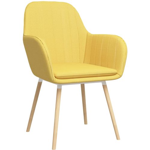 Blagovaonske stolice s naslonima za ruke 4 kom žute od tkanine slika 28