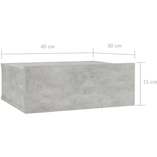 Viseći noćni ormarić siva boja betona 40x30x15 cm od iverice slika 29