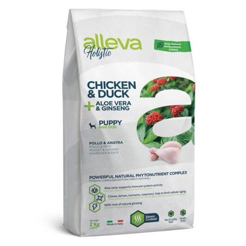 Alleva Holistic Dog Puppy Chicken &amp; Duck + Aloe Vera &amp; Ginseng Mini 12 kg slika 1