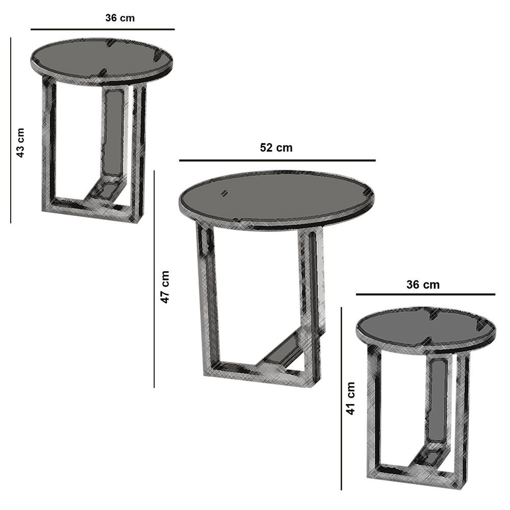 Nesting Table Mira - Bijela (3 komada) slika 5