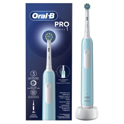 Oral-B električna četkica PRO 1 CARIBBEAN BLUE CROS ACTION slika 1