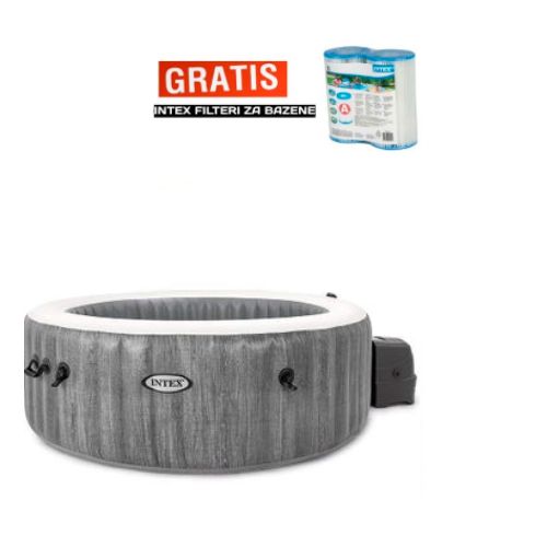 INTEX Masažni bazen Pure SPA 77 GreyWood 28440+ GRATIS filteri slika 1