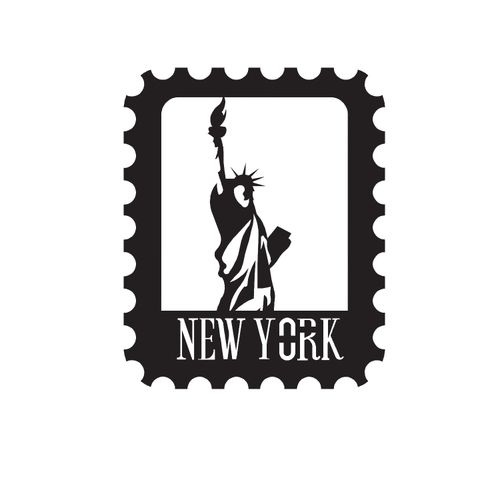 New York Stamp Crni Dekorativni Metalni Zidni Ukras slika 3