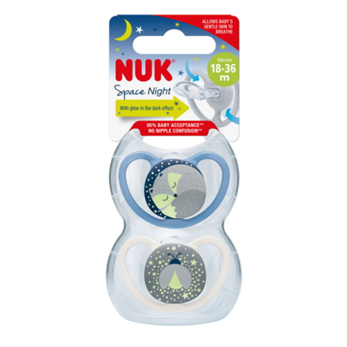 NUK 739658 silikonske dude varalice 18-36mj plavo-sive slika 2