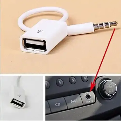 Adapter USB na AUX beli 17cm A017 slika 2