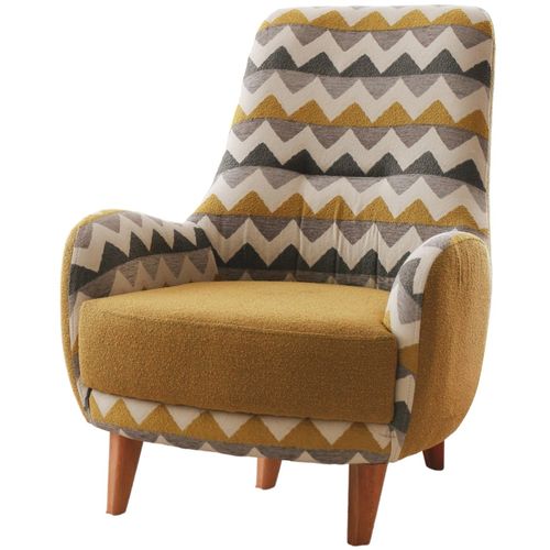 Zikzak - Yellow Multicolor Wing Chair slika 6