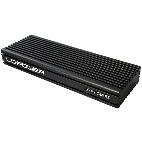 HDD SSD Rack LC Power LC-M2-C-MULTI NVME Enclosure for M.2 SSD USB3.2 Gen.2x1 Type C Black slika 1