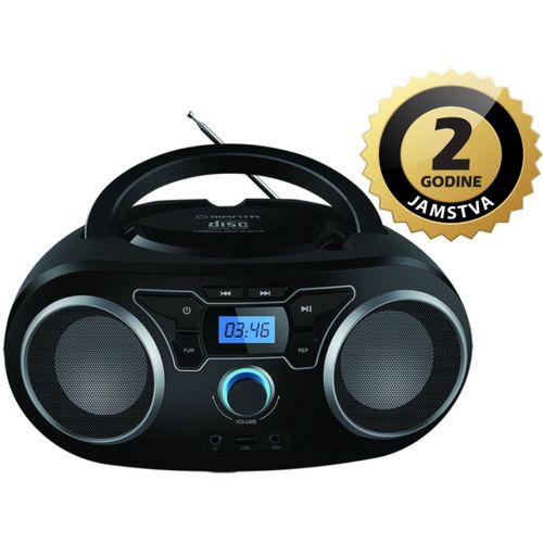 MANTA CD player, FM, USB, MP3, LCD, DC + baterije, crni BBX006 slika 1