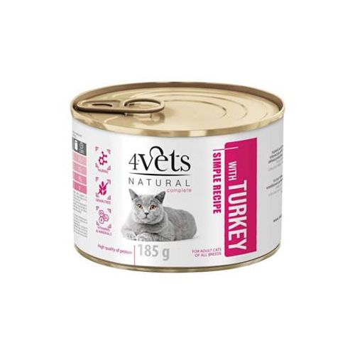 4Vets Natural Complete Cat Ćuretina 185g slika 1