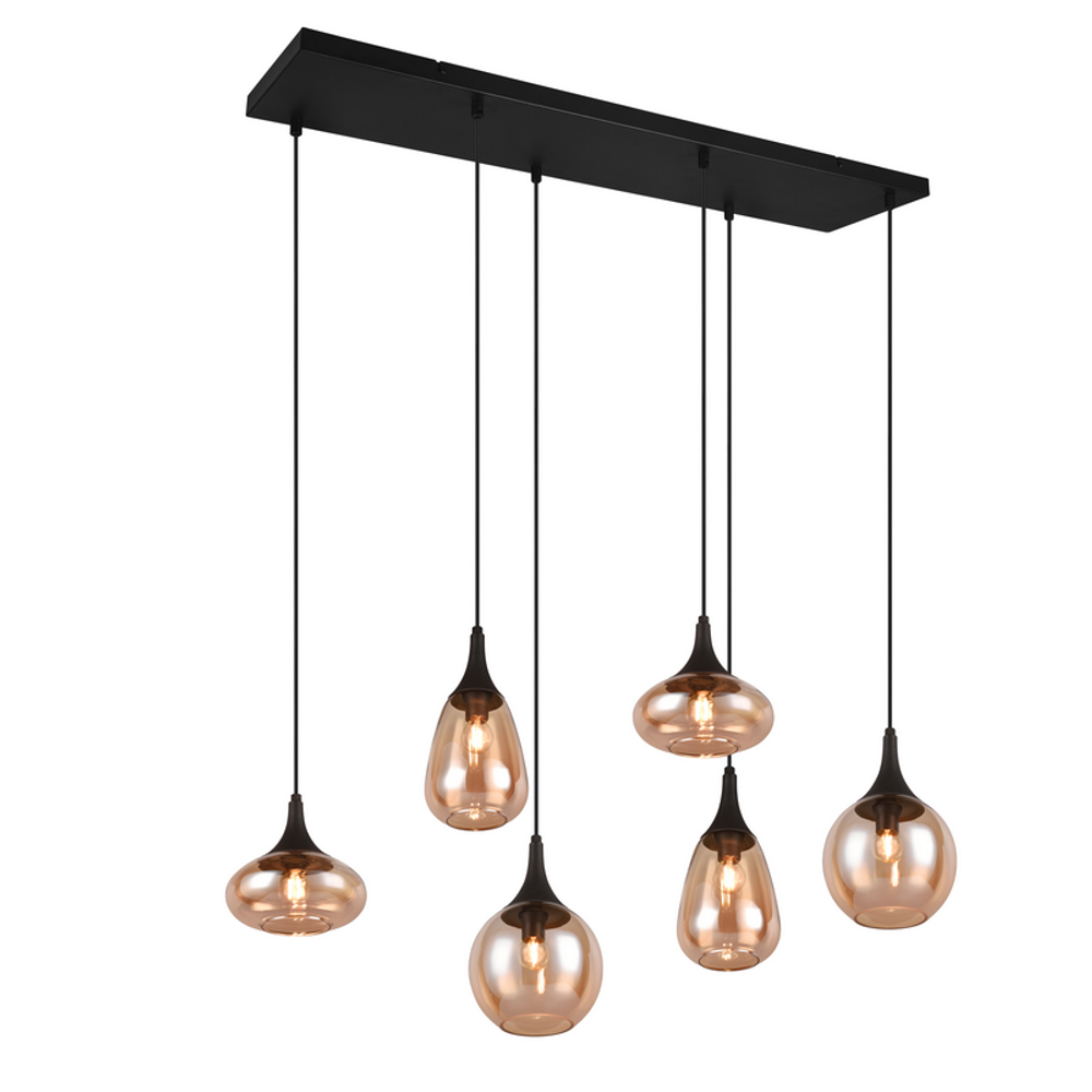 Trio Lightning Luster LUMINA 6 - Amber, 6 x E14 slika 1