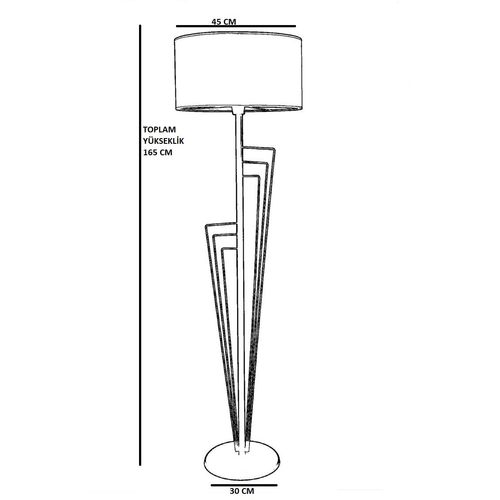 Kelebek Siyah Lambader Silindir Koyu Gri Abajurlu Black Floor Lamp slika 4