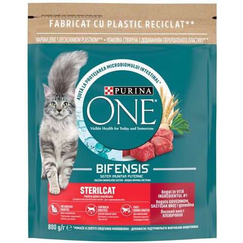 Purina One® Hrana za Mačke Bogata govedinom i pšenicom Adult Sterilcat 800g  slika 1